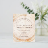 木の樹皮 輪 縦 独特 ラスティック ウェディング 招待状 (スタンド正面)