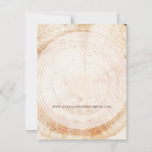 木の樹皮 輪 縦 独特 ラスティック ウェディング 招待状 (裏面)