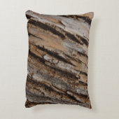 木の樹皮Iナチュラル抽象芸術テクスチャデザイン アクセントクッション (裏面(縦))