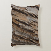 木の樹皮Iナチュラル抽象芸術テクスチャデザイン アクセントクッション (正面(垂直))