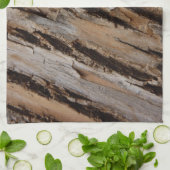 木の樹皮Iナチュラル抽象芸術テクスチャデザイン キッチンタオル (折り畳み)