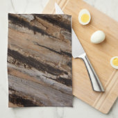 木の樹皮Iナチュラル抽象芸術テクスチャデザイン キッチンタオル (四つ折り)