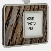 木の樹皮Iナチュラル抽象芸術テクスチャデザイン シルバープレートフレームオーナメント (右)