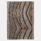木の樹皮Iナチュラル抽象芸術テクスチャデザイン スローブランケット (正面縦)
