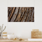 木の樹皮Iナチュラル抽象芸術テクスチャデザイン ポスター (キッチン)