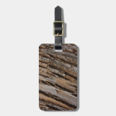 木の樹皮Iナチュラル抽象芸術テクスチャデザイン ラゲッジタグ (正面縦)