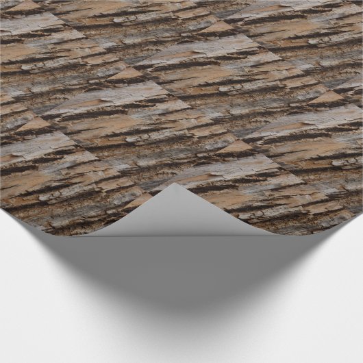 木の樹皮Iナチュラル抽象芸術テクスチャデザイン ラッピングペーパー (角)