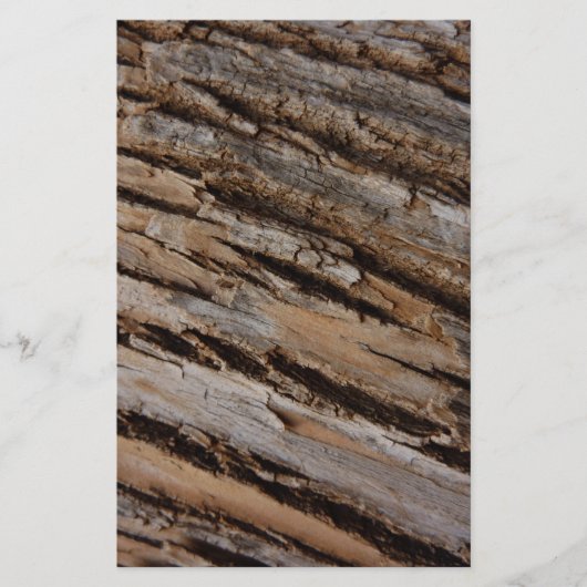木の樹皮Iナチュラル抽象芸術テクスチャデザイン 便箋 (正面)
