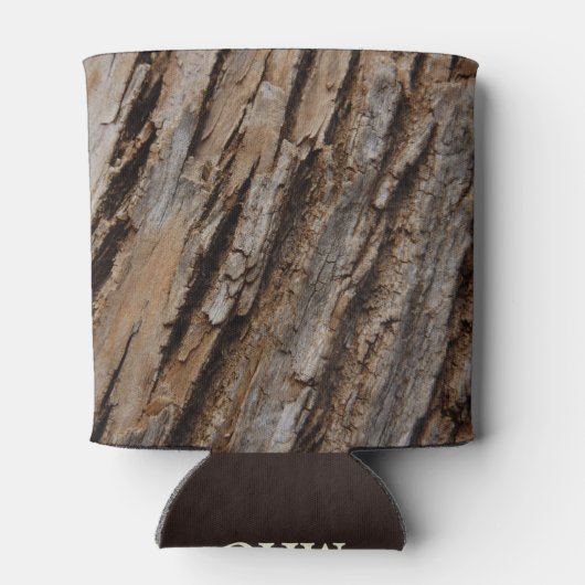 木の樹皮Iナチュラル抽象芸術テクスチャデザイン 缶クーラー (裏面)