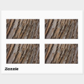 木の樹皮Iナチュラル抽象芸術テクスチャデザイン 長方形シール (シート)