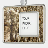 木の樹皮IIナチュラルテクスチャデザイン シルバープレートフレームオーナメント (左)