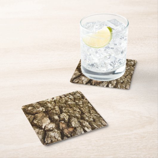 木の樹皮IIナチュラルテクスチャデザイン スクエアペーパーコースター (インサイチュ)