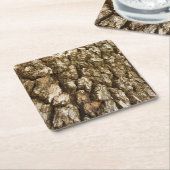 木の樹皮IIナチュラルテクスチャデザイン スクエアペーパーコースター (アングル)