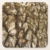 木の樹皮IIナチュラルテクスチャデザイン スクエアペーパーコースター (正面)