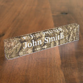 木の樹皮IIナチュラルテクスチャデザイン デスクネームプレート (側面)