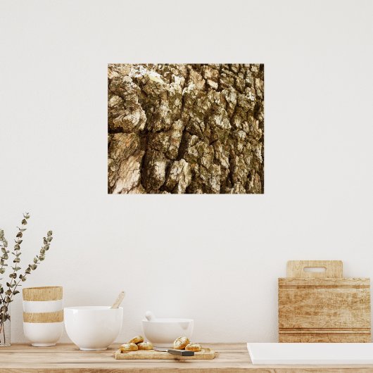 木の樹皮IIナチュラルテクスチャデザイン ポスター (キッチン)