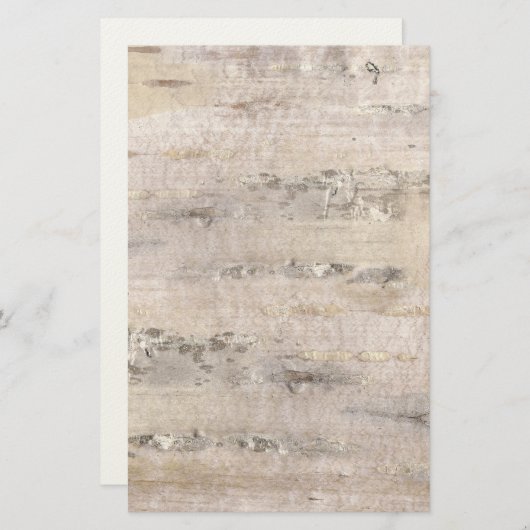 木の樺の木吠え声の白のフェルトの紙 便箋 (正面/裏面)