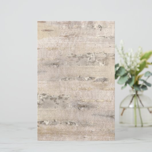 木の樺の木吠え声の白のフェルトの紙 便箋 (スタンド正面)