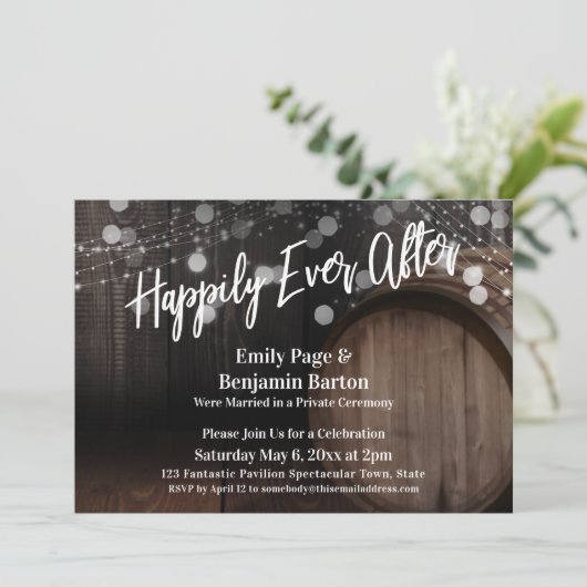 木の樽と灯素朴りを楽しんで 招待状 (スタンド正面)