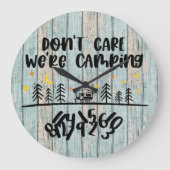 木の気に板をキャンプするな素朴おもしろい ラージ壁時計 (正面)