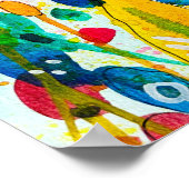 木の水彩画のローゼルの鳥 ポスター (角)