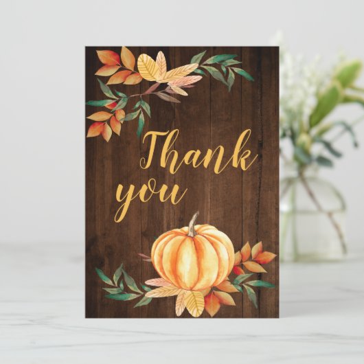 木の水彩 秋 オレンジ色のカボチャ 感謝 (スタンド正面)