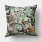 木の水色フクロウ クッション (裏面)