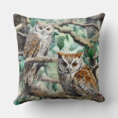 木の水色フクロウ クッション (裏面)