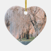 木の氷はヤナギを覆いました セラミックオーナメント (正面)