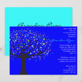 木の洗礼 キリスト教の命名式 伝統的な招待状 男の子 招待状 (正面/裏面)