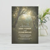 木の温もり感じる森のストリングライトのリハーサルディナー 招待状 (スタンド正面)