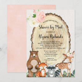 木の温もり感じる田舎の女の子のシャワーパーティーを郵送で 招待状