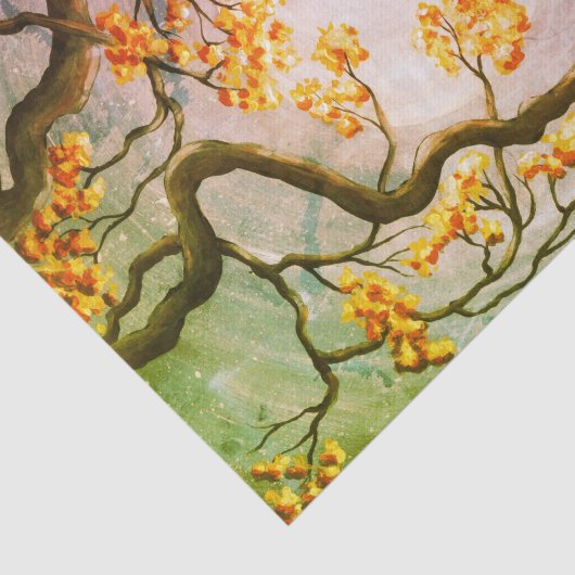 木の満月の絵画の芸術のお洒落な猫 薄葉紙 (詳細)