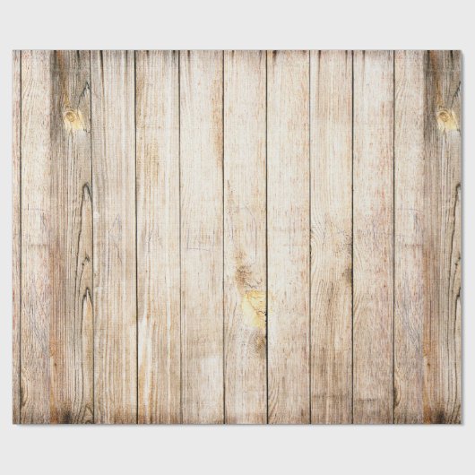 木の漂白された白い石灰洗い木目の素朴 ラッピングペーパー (フラット)