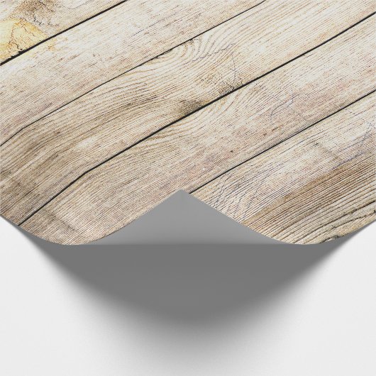 木の漂白された白い石灰洗い木目の素朴 ラッピングペーパー (角)