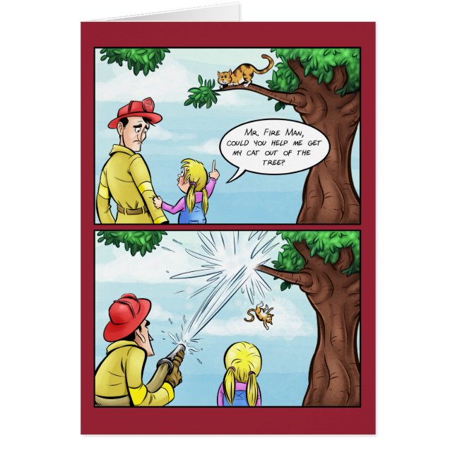 木の漫画で付く猫 (正面)