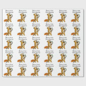 木の漫画を持つおもしろいなビーバー ラッピングペーパー (フラット)