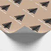 木の無光沢の包装紙とのメリークリスマス ラッピングペーパー (角)