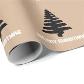 木の無光沢の包装紙とのメリークリスマス ラッピングペーパー (ロールコーナー)