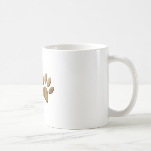 木の犬の足跡プリント コーヒーマグカップ (右)