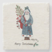 木の生えた父のクリスマスはメリークリスマス ストーンコースター (正面)