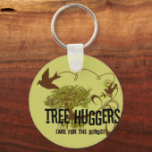 木の生け垣が鳥の世話をする キーホルダー (正面)