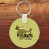 木の生け垣が鳥の世話をする キーホルダー (正面)