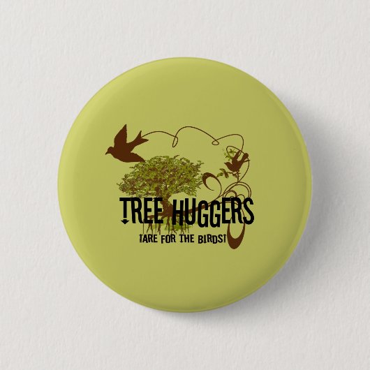 木の生け垣が鳥の世話をする 缶バッジ (正面)