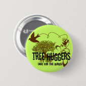 木の生け垣が鳥の世話をする 缶バッジ (正面&裏面)