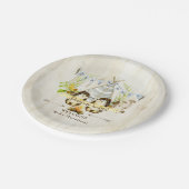 木の男の子のベビーシャワーのハリネズミの冒険は待ちます ペーパープレート (アングル)