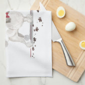 木の白いプーおもしろいルクリスマスドッグ キッチンタオル (四つ折り)