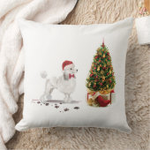 木の白いプーおもしろいルクリスマスドッグ クッション (ブランケット)