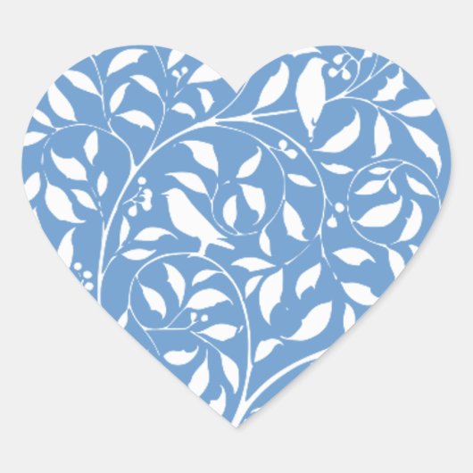 木の白い鳥 ハートシール (正面)