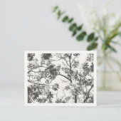 木の白黒シルエット ポストカード (スタンド正面)